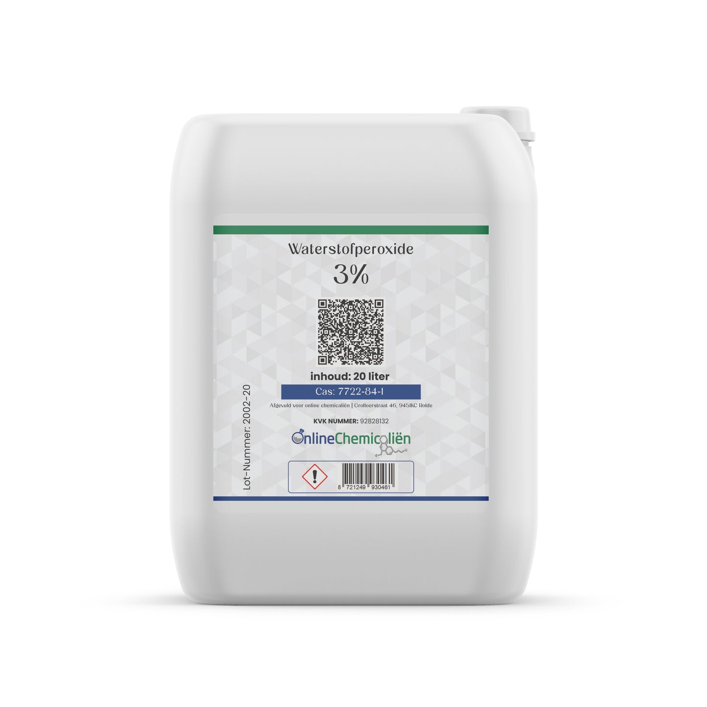 Waterstofperoxide kopen hydrogen peroxide h2o2 3% 20 L - Online Chemicaliën